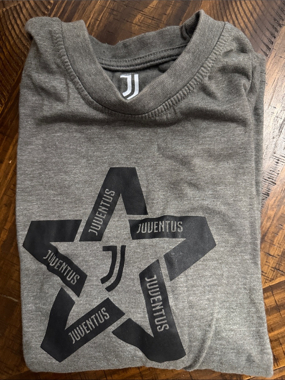 Juventus Grey Graphic Tee - Black Logo Star